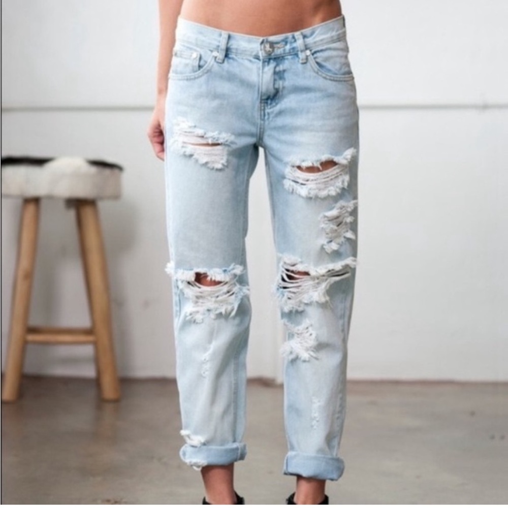 NWT- ONE TEASPOON Awesome Baggies Distressed Jean in Classic - Picture 2 of 15
